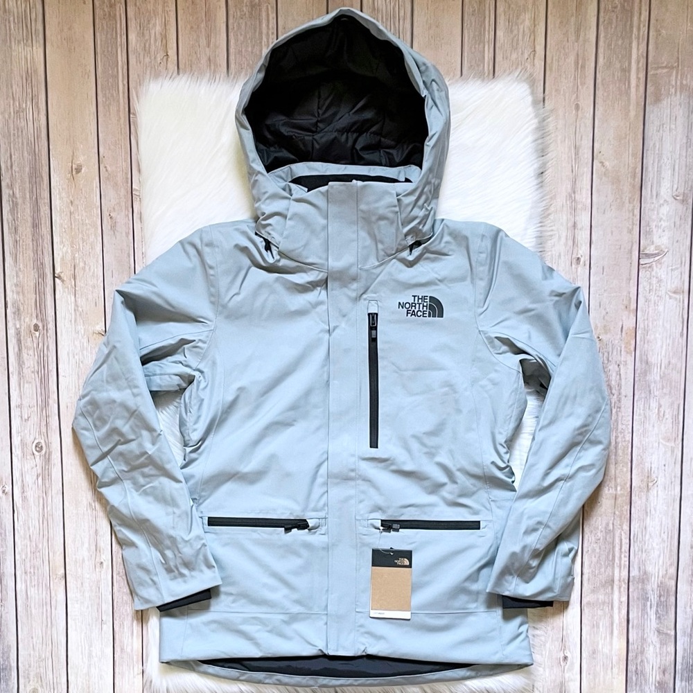 The North Face Light Gray Ski Jacket with Hood